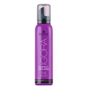 Schwarzkopf, Schwarzkopf Professional Igora Expert Mousse SchaumtĂ¶nung 7-0 Mittelblond 100ml, Schwarzkopf Professional Igora Expert Mousse 7/0 Mittelblond - 100ml