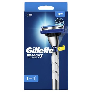 Gillette, Mach3 Turbo Rasierer + 1 Klinge Damen ONE SIZE, Gillette Mach3 Turbo Rasierer