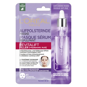 L´Oréal Paris, LOréal Skin Expert - Revitalift Filler Aufpolsternde Anti-Aging Tuchmaske, L'Oréal Paris Revitalift Filler Tuchmaske