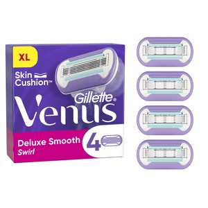 Gillette Venus, Extra Smooth Swirl Rasierklingen Damen 3 pezzi, Gillette Venus Deluxe Smooth Swirl Ersatzklingen (4 Stk)
