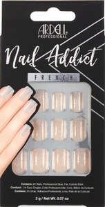 Ardell, Nail Addict French Glitter, Künstliche Fingernägel Damen 24x, Nail Addict - French Glitter
