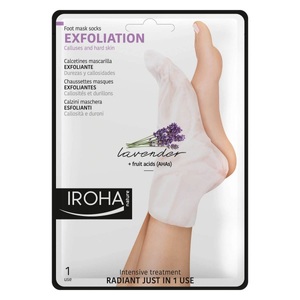 Iroha, Iroha Nature - Exfoliating Foot Mask Socks Lavendel, Iroha Nature Glykolsäure-Peeling- und Peeling-Socken