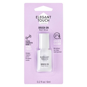 Elegant Touch, Elegant Touch - Brush On Nail Glue, Elegant Touch Brush On Nail Glue 6ml