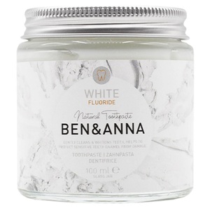 BEN&ANNA, BEN&ANNA - Toothpaste White Fluorid, Ben & Anna Natürliche Zahnpasta Glasgefäß Weiß Fluorid