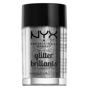 NYX Professional Makeup Silver Face & Body Glitter Lidschatten 2.5 g