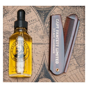 Captain Fawcett, Capt. Fawcett Care - Beard Oil & Folding Pocket Beard Comb Set, Captain Fawcett Beard Oil & Folding Pocket Beard Comb Gift Set