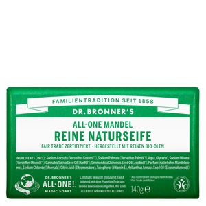 Dr. Bronner's, Dr. Bronner's Seife Dr. Bronner's Seife Almond Stückseife 140.0 gram, Dr. Bronner's Dr. Bronner's Reine NATURSEIFE Mandel seife 140.0 g