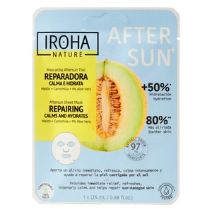 Iroha, Iroha Nature - After Sun Sheet Mask Repairing, Iroha Nature After Sun Repair Tuchmaske Melone