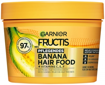 Garnier, Garnier Fructis Garnier Fructis Banana Hair Food Mask haarkur 400.0 ml, GARNIER FRUCTIS Pflegendes Banana Hair Food 3in1 Maske (400ml)