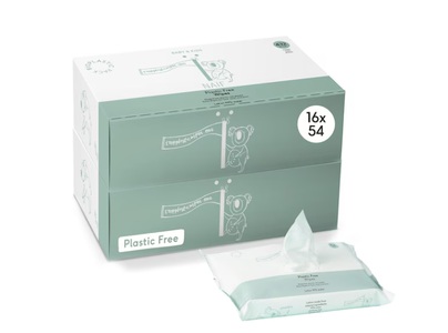 Naïf, Naïf Feuchttücher Box Plastikfrei 8 x 54 Feuchttücher (432 Feuchttücher), Naïf Plastikfreie Lotion Baby- und Kinderfeuchttücher