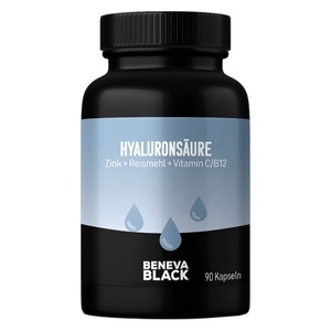 Beneva Black, Haut & Haare & Nägel Kapseln | 90 Tabletten | Glänzendes Haar | längere und dickere Nägel | schönere Haut, Hyaluronsäure Kapseln