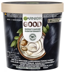 Garnier, Garnier - GOOD Dauerhafte Haarfarbe 1.10 Midnight Illusion, 1 Stück