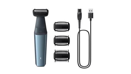 Philips, PHILIPS BG3027/03 - Bodygroomer (Schwarz/Blau), Philips BODYgroom - Series 3000 Wasserfester Trimmer Für Körper Und Intimbereich Bg3027/03