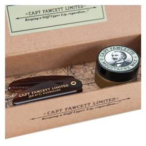 Captain Fawcett, Captain Fawcett Ylang Ylang Moustache Wax & Moustache Comb, Capt. Fawcett Care - Ylang Ylang Moustache Wax & Folding Pocket Moustache Comb Kit