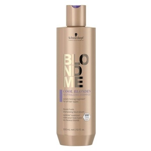 undefined, Schwarzkopf BlondMe Cool Blondes Neutralizing Shampoo 300ml, Schwarzkopf Professional Blondme Cool Blondes Neutralizing Shampoo - 300ml