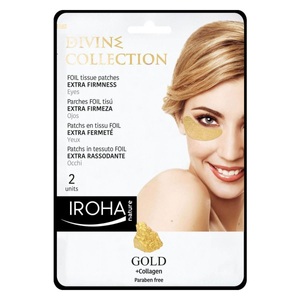 Iroha, Iroha Gold Eye Pad (12 ml), Iroha Nature Augenpflaster aus extra fester Folie - 24K Gold