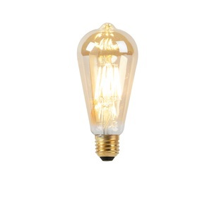 LUEDD, LED-Lampe E27 ST64 8W 2000-2600K mit gedimmtem bis warmem Goldfaden