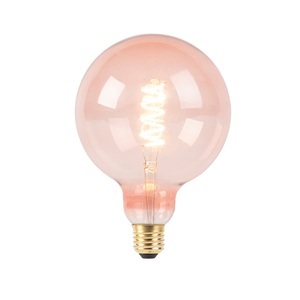 LUEDD, E27 dimmbare LED Spiral Glühlampe G125 pink 200 lm 2100K, E27 dimmbare LED Spiral Glühlampe G125 pink 200 lm 2100K