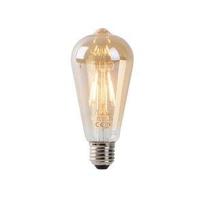 LUEDD, Set mit 3 LED-Filamenten ST64 2200K Gold mit Hell-Dunkel-Sensor