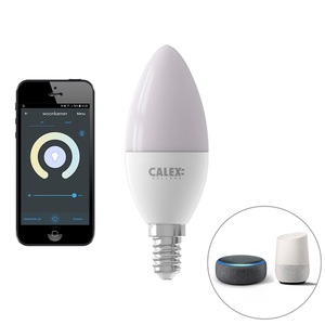 Calex, Smart E14 Kelvin-dimmbar LED Kerzenlampe 5W 470 lm 2200-4000K, Calex Smart LED-Kerze E14 B35 4,9W CCT RGB