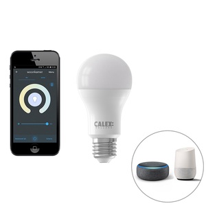 Calex, Smart E27 dimmbare LED-Lampe mit App 806 lm 2200-4000K, Calex Smart LED-Lampe E27 A60 9,4W CCT RGB