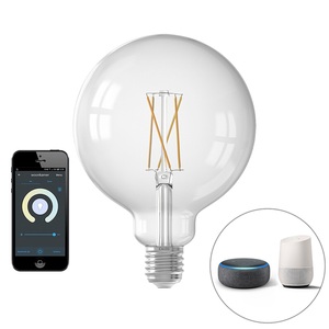 Calex, Smart E27 dimmbare LED Lampe 7,5W 1055 lm 1800-3000K, Calex Smart E27 G125 7,5W LED-Filament 1055lm CCT
