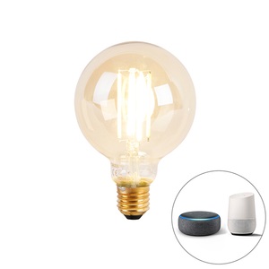 Calex, Smart E27 dim to warm LED Glühbirne G95 goldline 7W 806 lm 1800K - 3000K, Calex Smart E27 G95 LED 7W Filament 1800-3000K