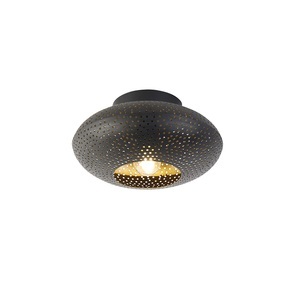 QAZQA, Orientalische Deckenlampe schwarz mit Gold 25 cm - Radiance