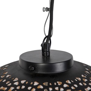 QAZQA, Orientalische Hängelampe schwarz mit Gold 45 cm - Radiante, Orientalische Hängelampe schwarz mit Gold 45 cm - Radiante
