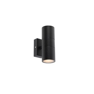 QAZQA, Set mit 2 Außenwandleuchten schwarz IP44 - Duo
