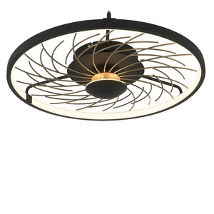 QAZQA, Design Deckenleuchte schwarz mit Gold 3-Stufen dimmbar - Spaak, Design Deckenleuchte schwarz mit Gold 3-Stufen dimmbar - Spaak