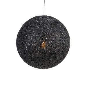 QAZQA, Land Hängelampe schwarz 60 cm - Corda