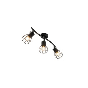 QAZQA, Moderne Deckenleuchte schwarz 63 cm 3-Licht verstellbar - Botu, Moderne Deckenleuchte schwarz 63 cm 3-Licht verstellbar - Botu