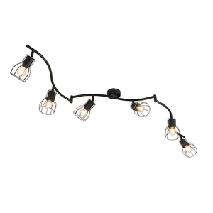 QAZQA, Moderne Deckenleuchte schwarz 162 cm 6-Lichter - Botu, Moderne Deckenleuchte schwarz 162 cm 6-Lichter - Botu