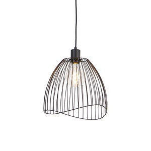QAZQA, Design Hängelampe schwarz 29 cm - Pua, Design Hängelampe schwarz 29 cm - Pua