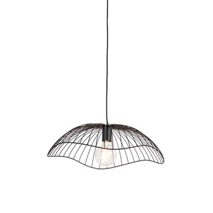 QAZQA, Design Hängelampe schwarz 50 cm - Pua, Design Hängelampe schwarz 50 cm - Pua