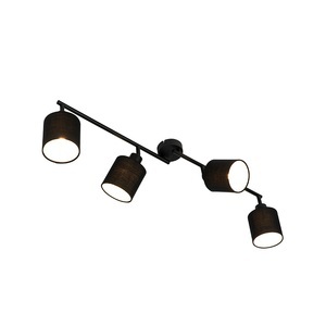 QAZQA, Moderne Deckenleuchte schwarz 89,5 cm 4-Licht verstellbar - Hetta