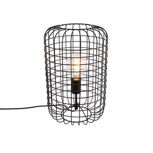 QAZQA, Industrielle Tischlampe schwarz 40 cm - Bliss Vefa