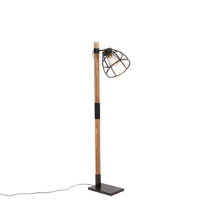 QAZQA, Industrielle Stehlampe schwarz - Arthur