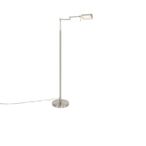 QAZQA, Design Stehleuchte Stahl inkl. LED mit Touch Dimmer - Notia, Design Stehleuchte Stahl inkl. LED mit Touch Dimmer - Notia