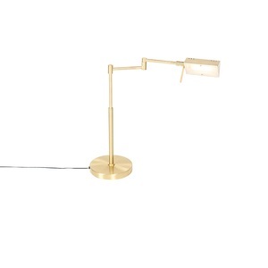 QAZQA, Design Tischleuchte Gold inkl. LED mit Touch Dimmer - Notia, Design Tischleuchte Gold inkl. LED mit Touch Dimmer - Notia