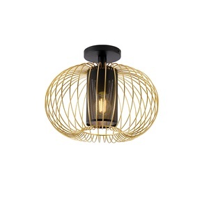 QAZQA, Design Deckenleuchte Gold mit Schwarz - Marnie