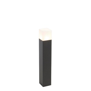 QAZQA, Stehende Außenlampe schwarz mit opalweißem Schirm 50 cm - Dänemark