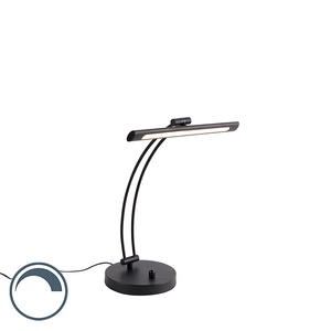 QAZQA, Design Tischleuchte schwarz inkl. LED mit Dimmer - Tableau, Design Tischleuchte schwarz inkl. LED mit Dimmer - Tableau