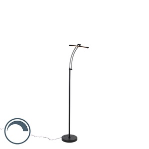 QAZQA, Design Stehleuchte schwarz inkl. LED mit Dimmer einstellbar - Tableau, Design Stehleuchte schwarz inkl. LED mit Dimmer einstellbar - Tableau