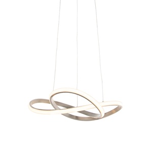 TRIO LEUCHTEN, Design Hängelampe Stahl inkl. LED 3-stufig dimmbar - Ruta, LED-Hängelampe Course, nickel matt, 3.000 K, Ø 60 cm, Metall