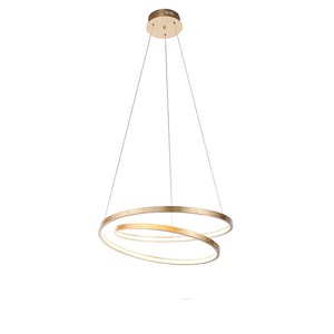 Paul Neuhaus, Design Hängelampe Gold 55 cm inkl. LED dimmbar - Rowan, Paul Neuhaus LED-HÄNGELEUCHTE 55 cm , 2472-12 Roman , Goldfarben , Metall , Uni , glänzend, lackiert , 003467015417