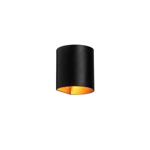 QAZQA, Moderne Wandlampe schwarz mit Messing - Sabbio