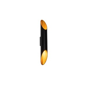 QAZQA, Design Wandleuchte schwarz mit Gold - Organo L.