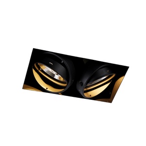 QAZQA, Einbaupunkt schwarz 2-Licht GU10 AR111 Trimless - Oneon, Einbaupunkt schwarz 2-Licht GU10 AR111 Trimless - Oneon